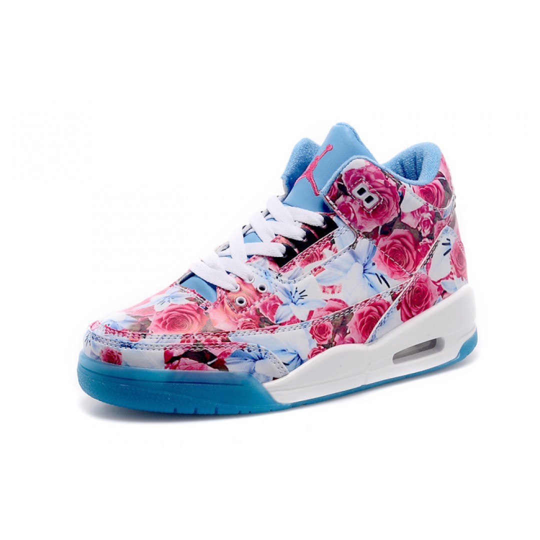 Womens Air Jordan 3 blue floral 2015